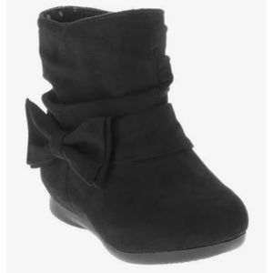 Garanimals Toddler Girls Black Bow Suede Ankle Boots Size 5